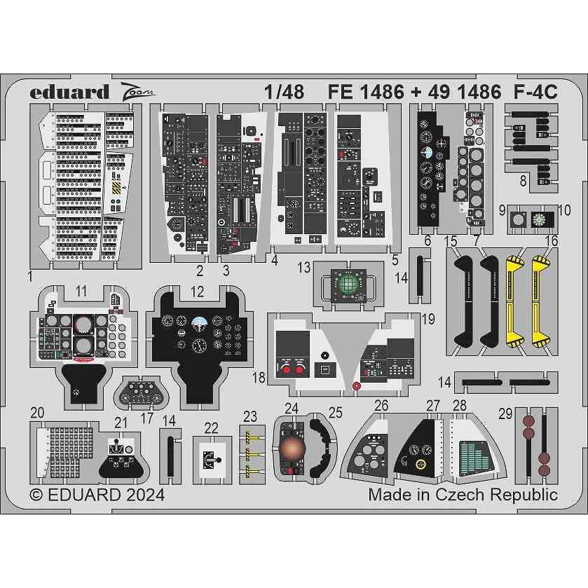 【新製品】FE1486 塗装済 1/48 F-4C ズームエッチングパーツ (アカデミー用)