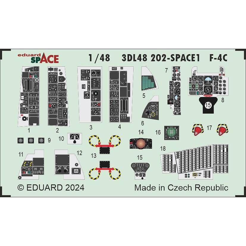 【新製品】3DL48202 1/48 F-4C スペース内装3Dデカール w/エッチングパーツセット (アカデミー用)