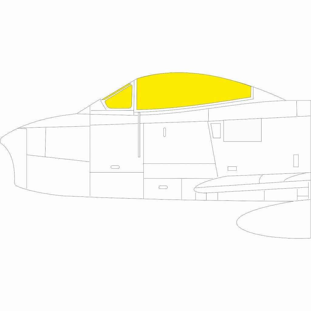 【新製品】EX1076 1/48 ノースアメリカン F-86A セイバー 塗装マスクシール (クリアープロップ！用)