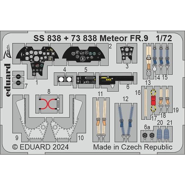 【新製品】73838 塗装済 1/72 グロスター ミーティア FR.9 エッチングパーツ (エアフィックス用)