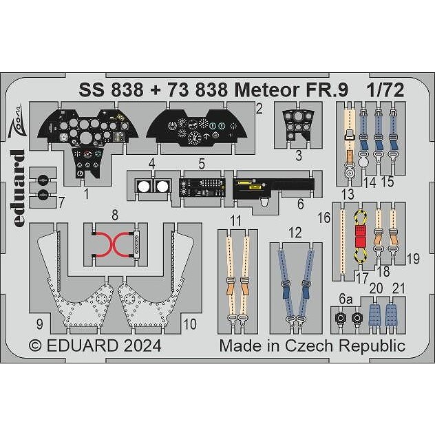 【新製品】SS838 塗装済 1/72 グロスター ミーティア FR.9 ズームエッチングパーツ(エアフィックス用)