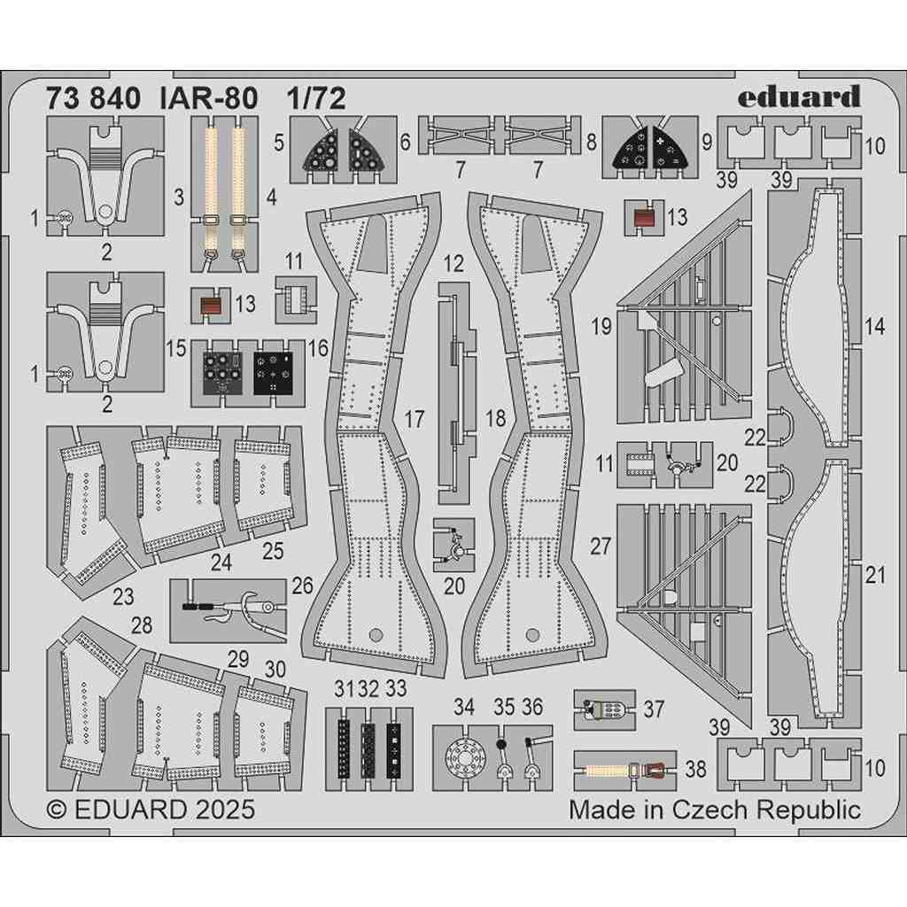 【新製品】73840 塗装済 1/72 IAR-80 エッチングパーツ (IBG用)