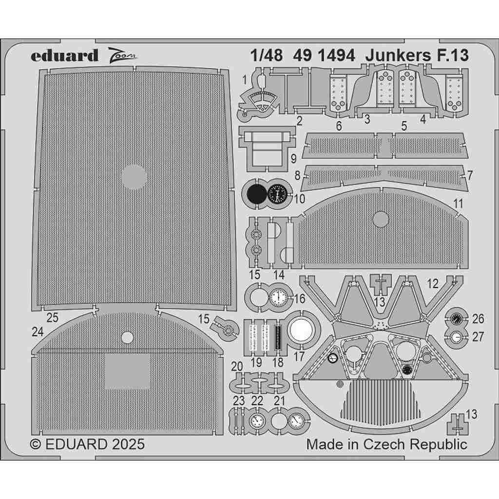 【新製品】491494 塗装済 1/48 ユンカース F.13 シートベルト (ステンレス製) (ミニアート用)