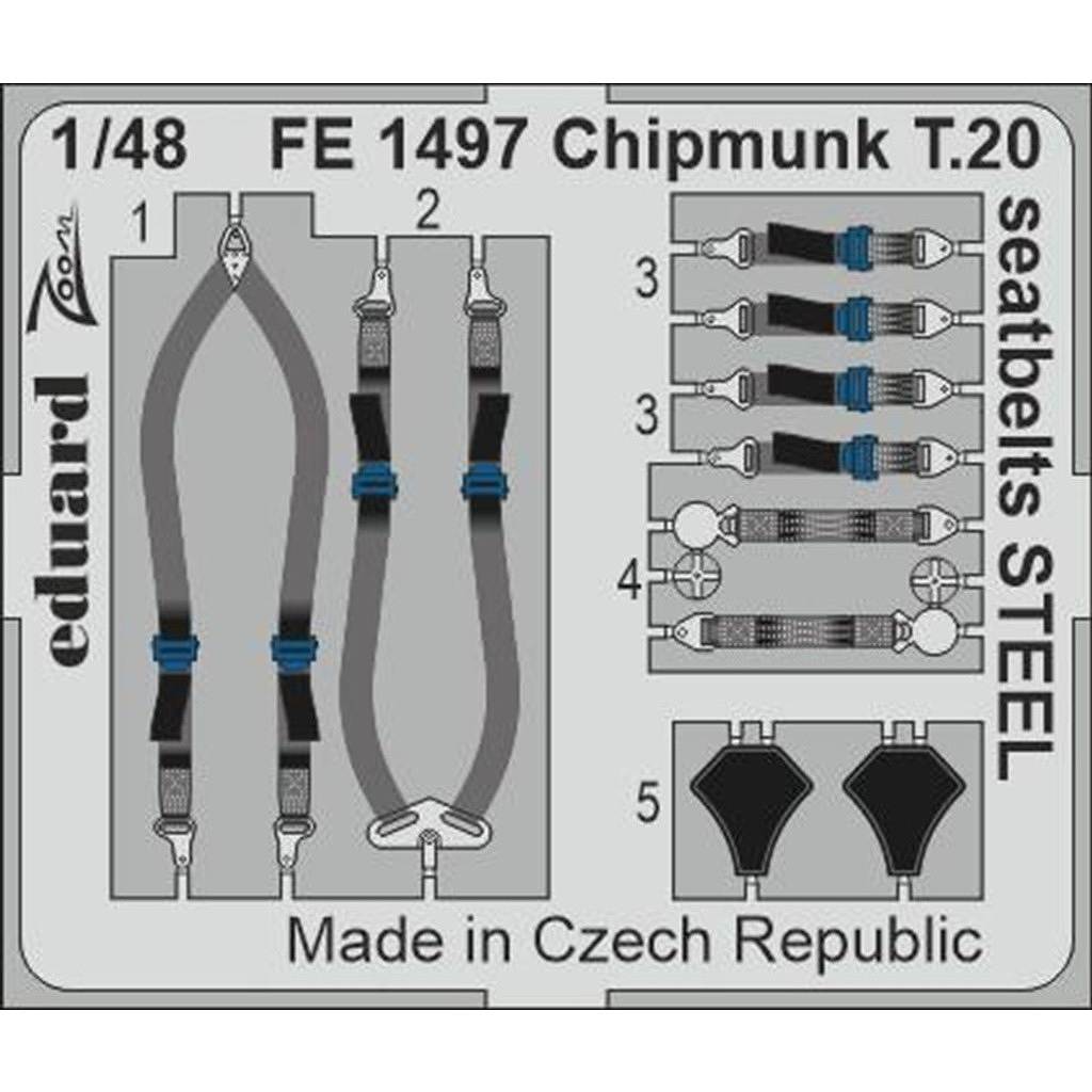 【新製品】FE1497 塗装済 1/48 デ・ハビランド チップマンク T.20 シートベルト(ステンレス製) (エアフィックス用)