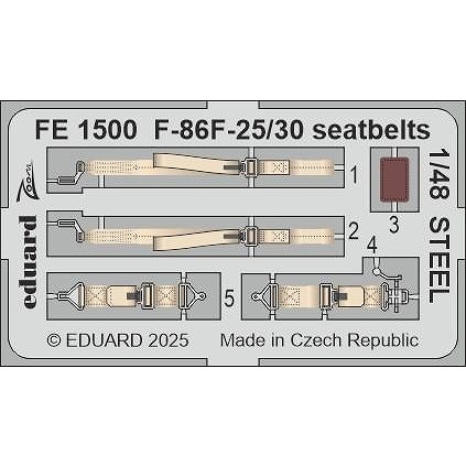 【新製品】FE1500 塗装済 1/48 F-86F-25/30 シートベルト (ステンレス製) (エアフィックス用)