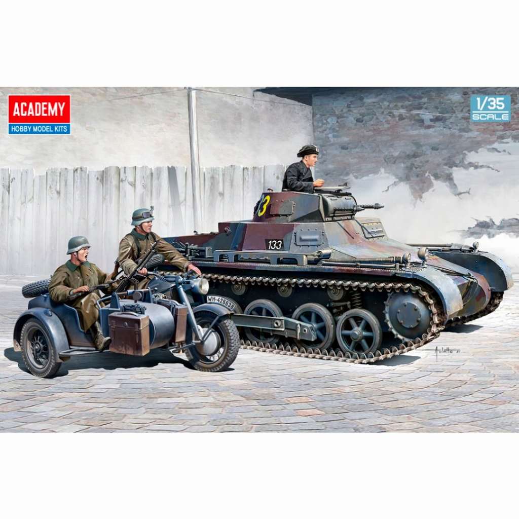 【新製品】13556)I号戦車B型 & KS750サイドカー