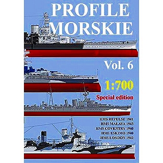 【新製品】[9788364000607] PROFILE MORSKIE 1:700 Vol.6)HMS レパルス/マレーヤ/コヴェントリー/エスキモー/ロンドン